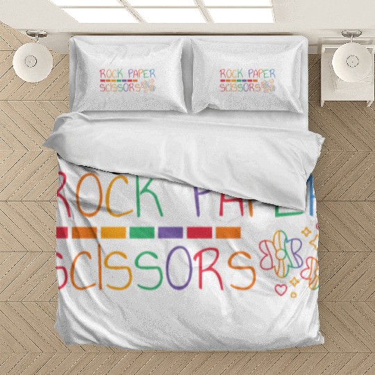 Rock Paper Scissors LGBT Lesbian Funny Quote Pride Bedding Sets
