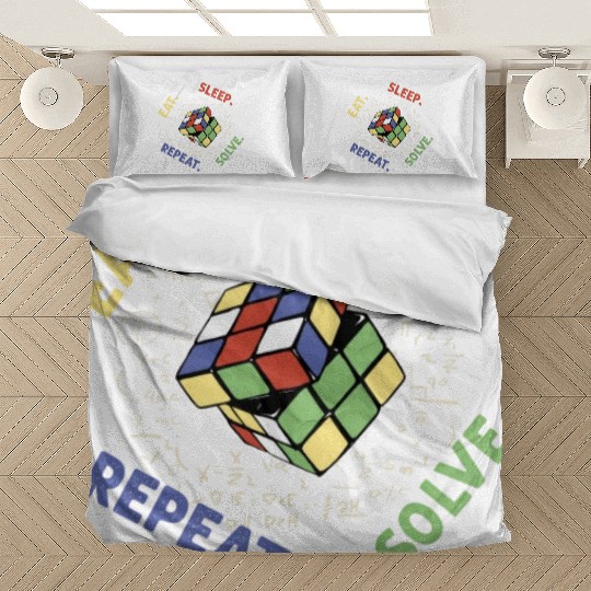Eat Sleep Solve Repeat Math Speed Cubing Genie Bedding Sets