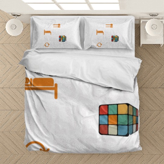 Eat Sleep Solve Repeat Math Speed Cubing Genie Bedding Sets