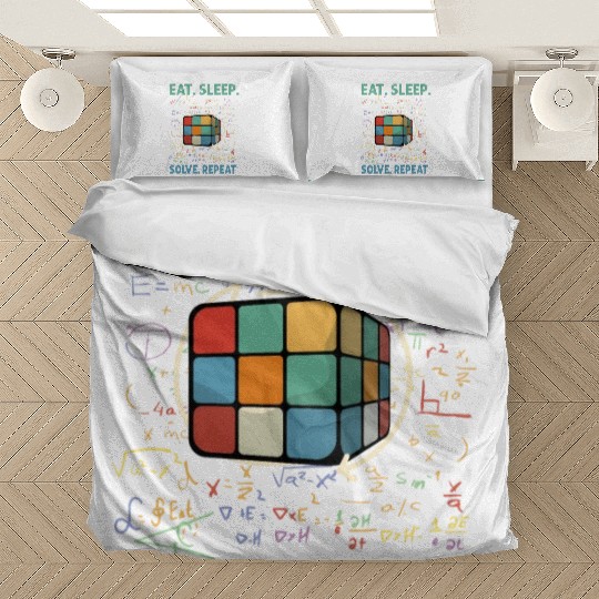Eat Sleep Solve Repeat Math Speed Cubing Genie Bedding Sets