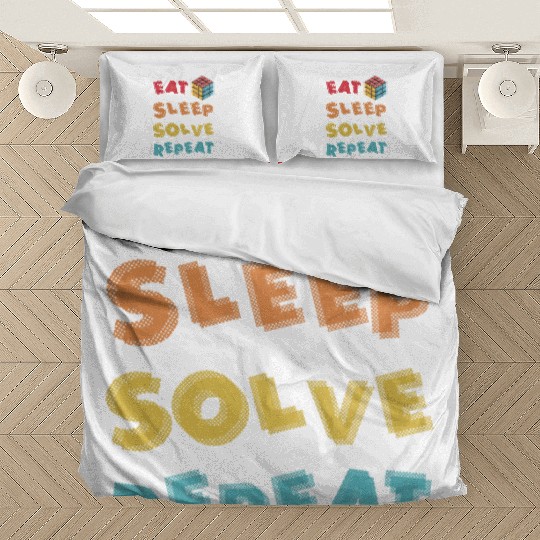 Eat Sleep Solve Repeat Math Speed Cubing Genie Bedding Sets