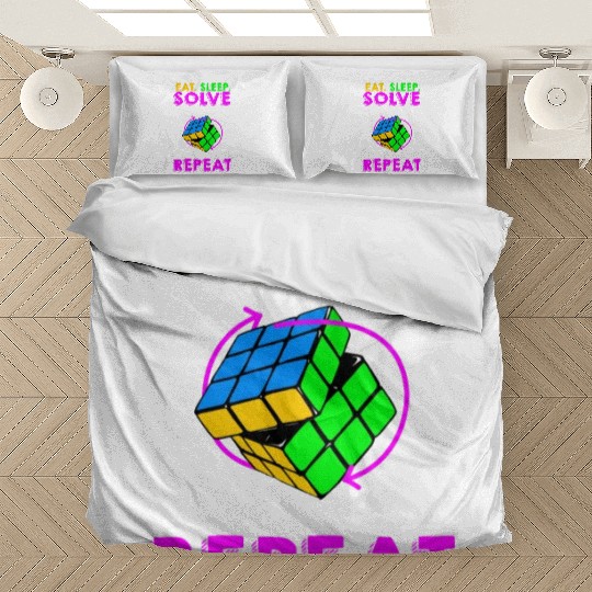Eat Sleep Solve Repeat Math Speed Cubing Genie Bedding Sets