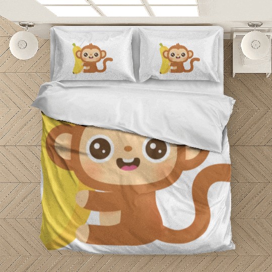 Cute Little Monkey and Banana Bedding Sets