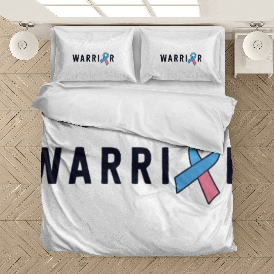 Thyroid Cancer Warrior Men Pink Blue Teal Ribbon Bedding Sets