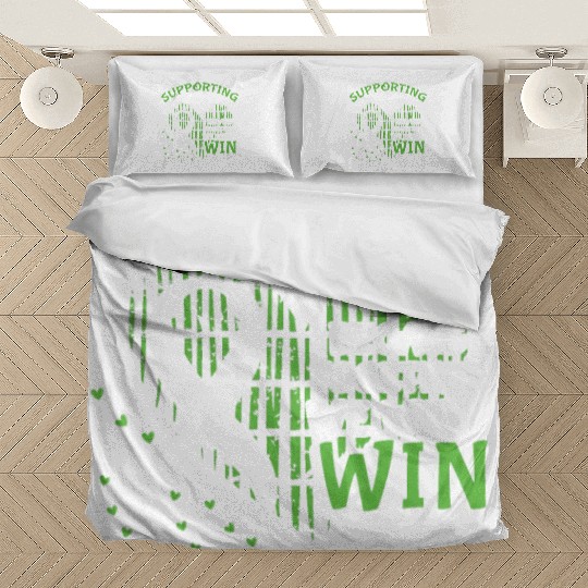 Support Husband Green Kidney Disease Awareness Bedding Sets