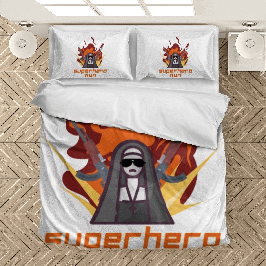 Superhero Nun Action Design Bedding Sets