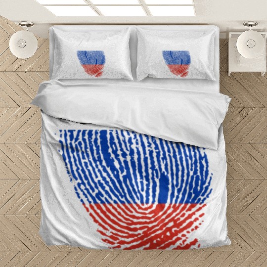 Russian flag fingerprints Bedding Sets