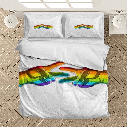 Rock Paper Scissors Lesbian Pride Rainbow LGBT Bedding Sets