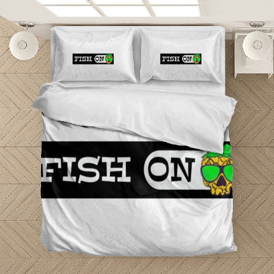 Fish ON pineapple Sticker go fishing mode Bedding Sets