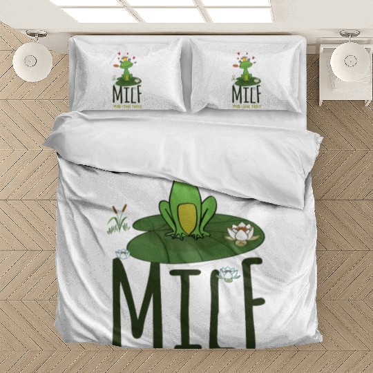 milf man i love frogs Bedding Sets