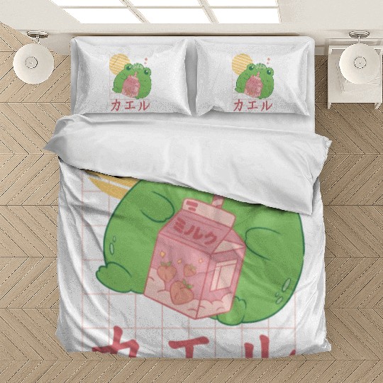 Strawberry Milk Frog Japanese Bedding Sets