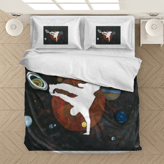 Breakdancing in space by Yeshaya Dank Bedding Sets