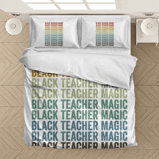 Black Teacher Magic Melanin Brown Skin Bedding Sets