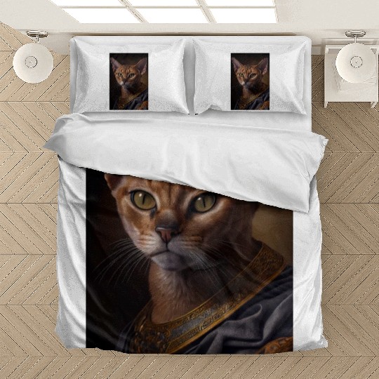 Abyssinian King Cat Breed Portrait Royal Renaissa Bedding Sets
