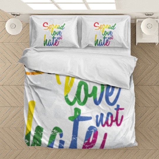 Spread Love not hate LGBT Rainbow Bedding Sets