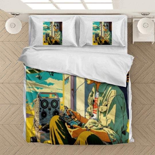 Miniature Plane Lover Cool Retro Radio Controlled Bedding Sets