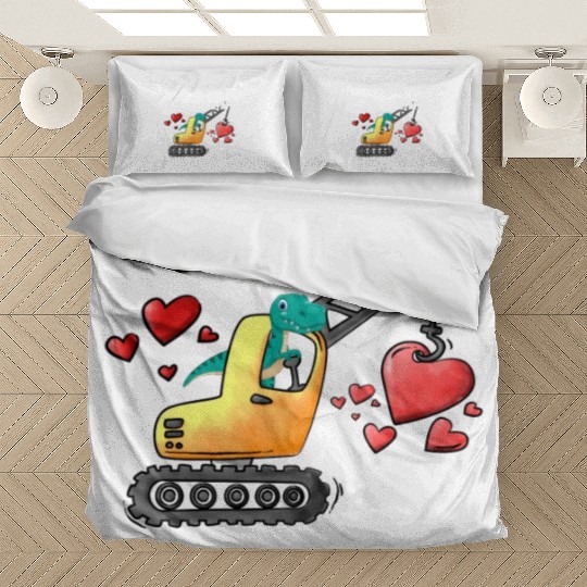 Grandma Is My Valentine Grandson Trex Construction Bedding Sets