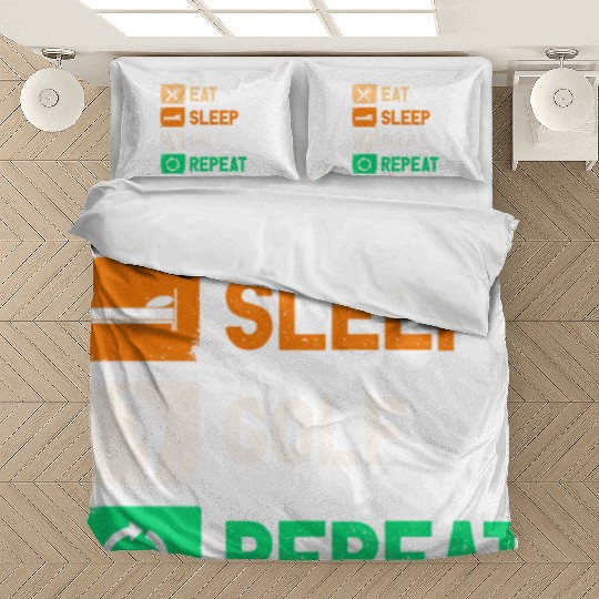 Eat Sleep Golf Repeat Funny Gaming Bedding Sets