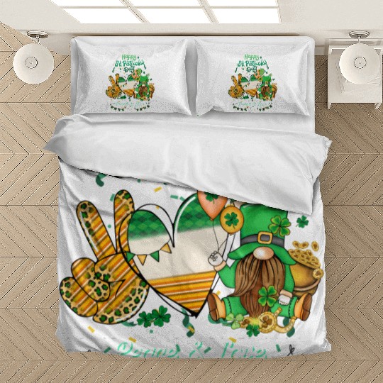 Happy St.Patrick's Day, Peace and Love Bedding Sets