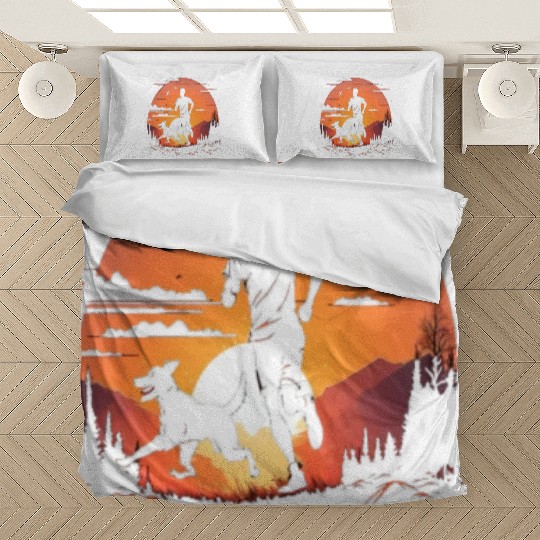 Runner Dog Animal Lover Dog Dad Silhouette Bedding Sets