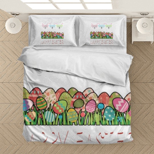 Happy Easter Eggs Easter Llama Alpaca Bunny Bedding Sets