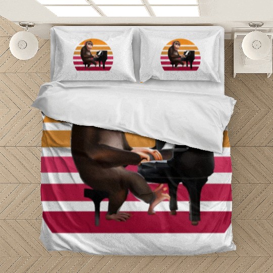 Monkey at the piano Bedding Sets