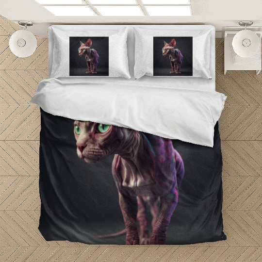 Canadian Sphynx cat with transparent skin Bedding Sets