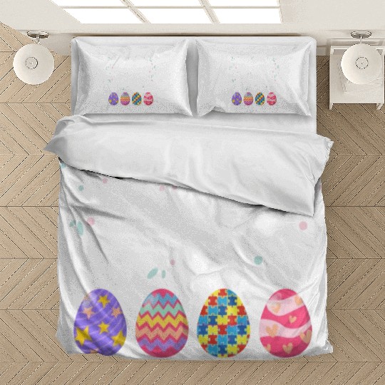 Autism Easter Egg Bunny Puzzle Awareness Bedding Sets