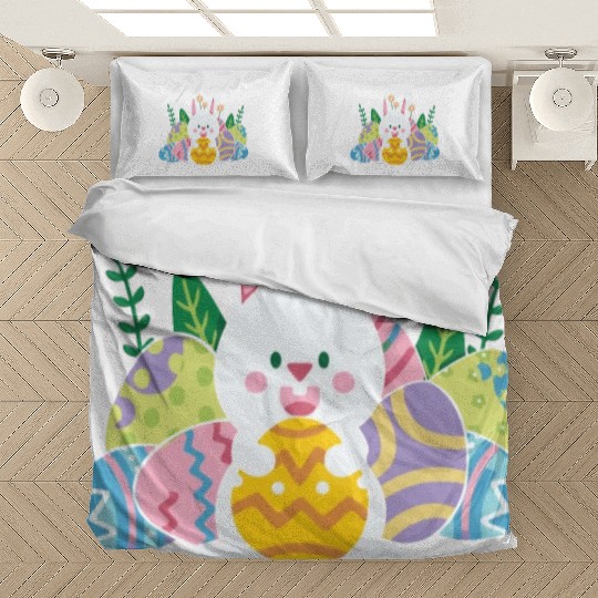 Cute Easter Bunny Egg Hunt Bedding Sets