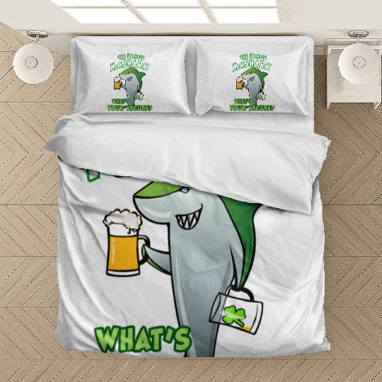 St Patricks Day Shark Funny Beer Drinking Bedding Sets
