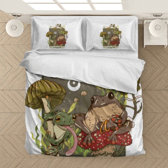 Swamp Mushroom Frog Cottagecore Tarot Card Aesthet Bedding Sets