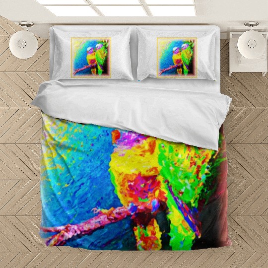 A Vibrant and Joyful Rainbow Birds. Buy Now Bedding Sets