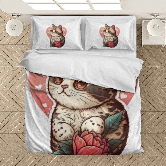 Lovely Cat In Valentine’s Day Bedding Sets