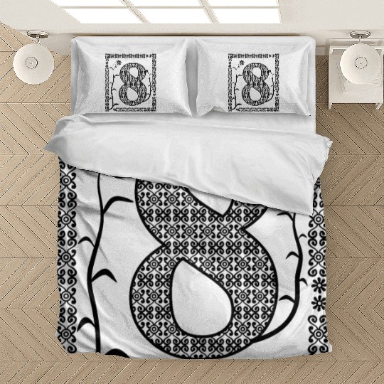 8th floral number artistic Bedding Sets