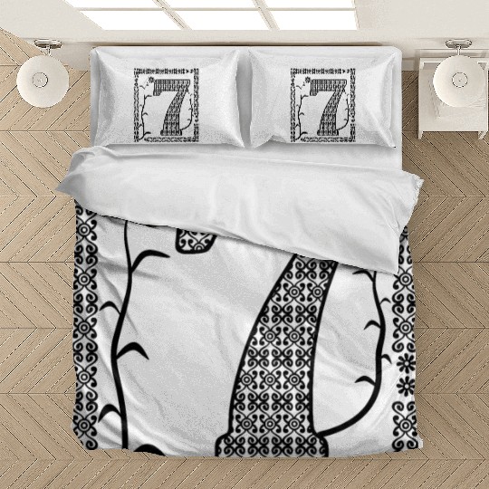 7th floral number artistic Bedding Sets