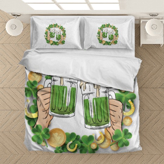 St. Patrick's Day Irish Green Beer, Wine Cups Bedding Sets