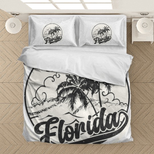 vintage Miami beach, Summer beach Bedding Sets