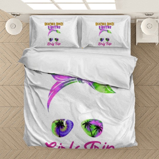 Beaches Booze Besties Girls Trip Spring Break Bedding Sets