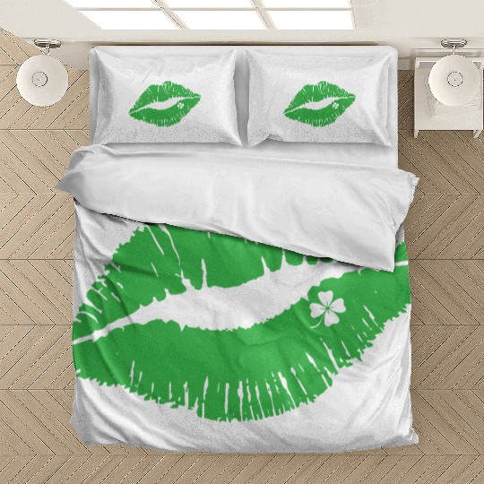 Lips Shamrock Bedding Sets, St Patricks Day Presents