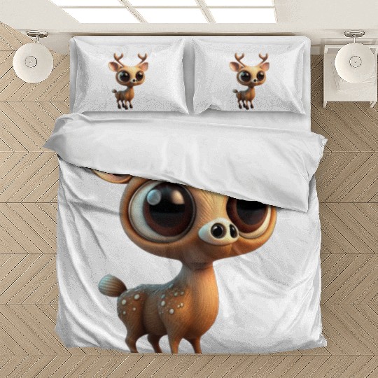 Cute deer cartoon character Bedding Sets