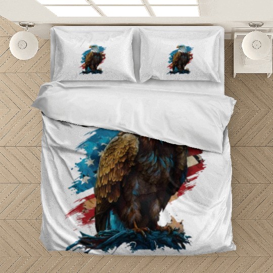 America Is Love American Bald Eagle 4th Of July Bedding Sets