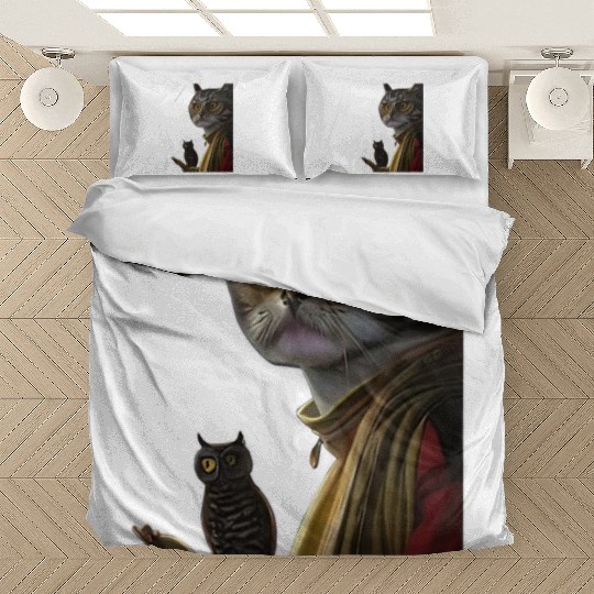 A Cat And An Owl Fantastic Bedding Sets