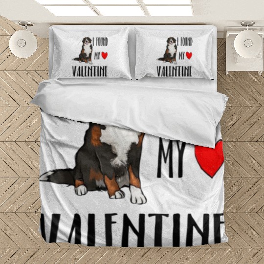 I Found My Valentine Day Bernese Mountain Dog Dog Bedding Sets