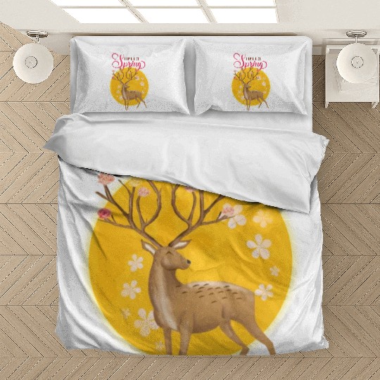 Hello Spring with cute deer Bedding Sets
