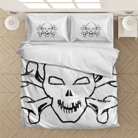 Cracked Skull And Crossbones Bedding Sets