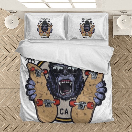 The monkey with skateboard Bedding Sets