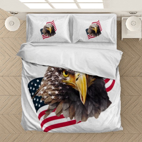 Patriotic Eagle US American Flag Bald Eagle USA Bedding Sets