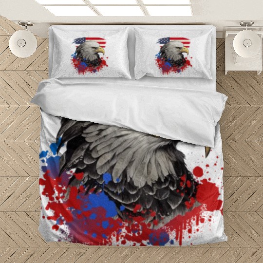 Bald Eagle Patriotic American Bird US Flag Bedding Sets