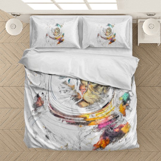 Space Cat on Galaxy Cat Lover Bedding Sets