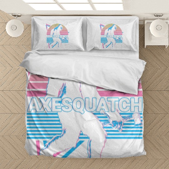 Funny Axe Throwing Bigfoot Sasquatch Ax Thrower Bedding Sets